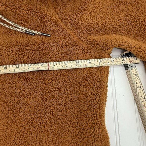 Athleta‎ Tugga Sherpa Hoodie Cattail Brown Women's Size Medium Athletic Gym - Picture 4 of 6